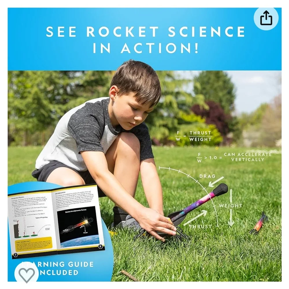 NATIONAL GEOGRAPHIC Air Rocket Toy & refill kit  NWT